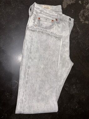 Levi's Light Gray Denim Jeans with Tan Stitching